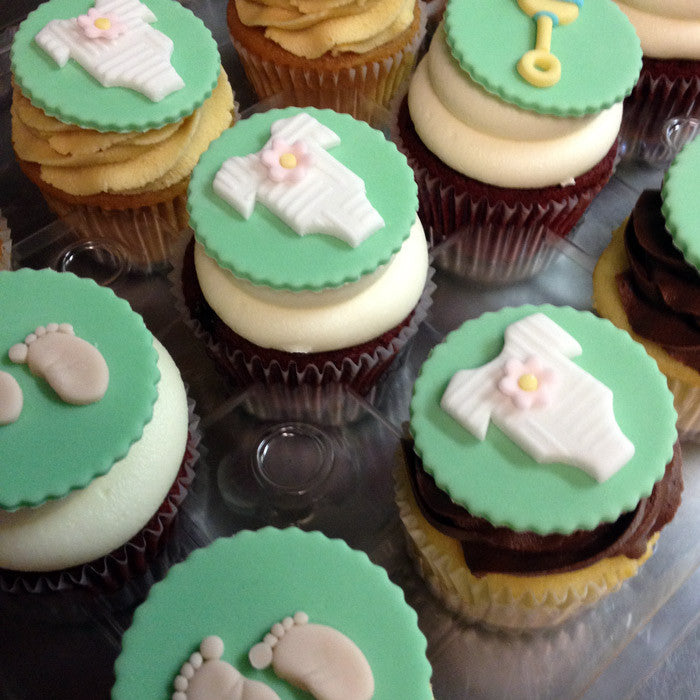 Mixed Baby Shower Custom Cupcakes