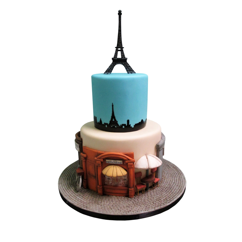 Parisian Street & Skyline Cake