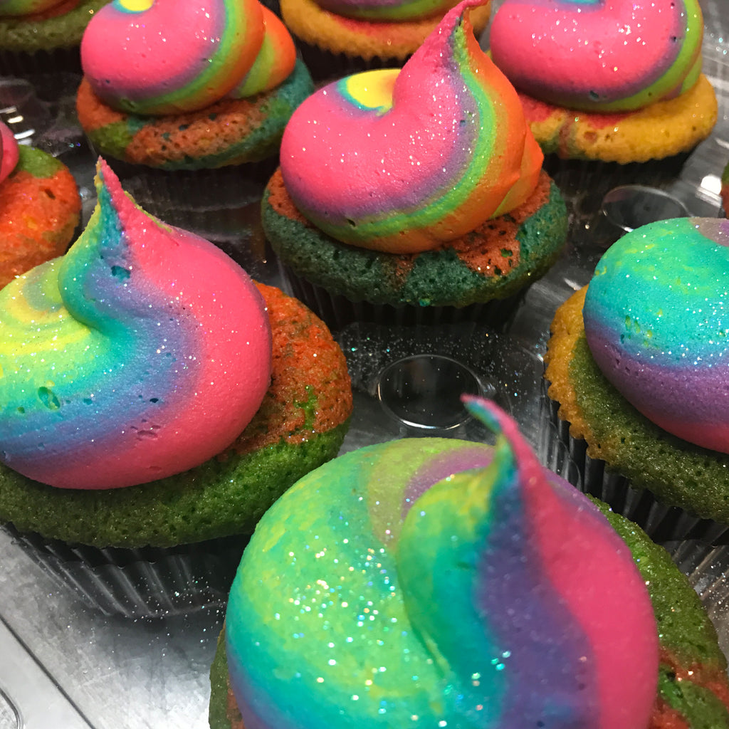 Neon Rainbow Custom Cupcakes