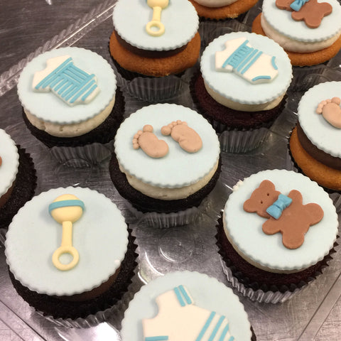 Mixed Baby Shower Custom Cupcakes