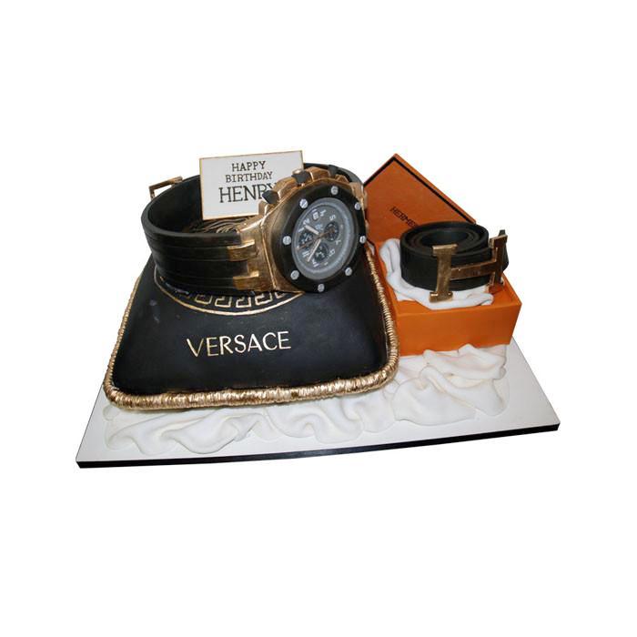 Gold Crown & Versace Border - Sugarlily Cakes