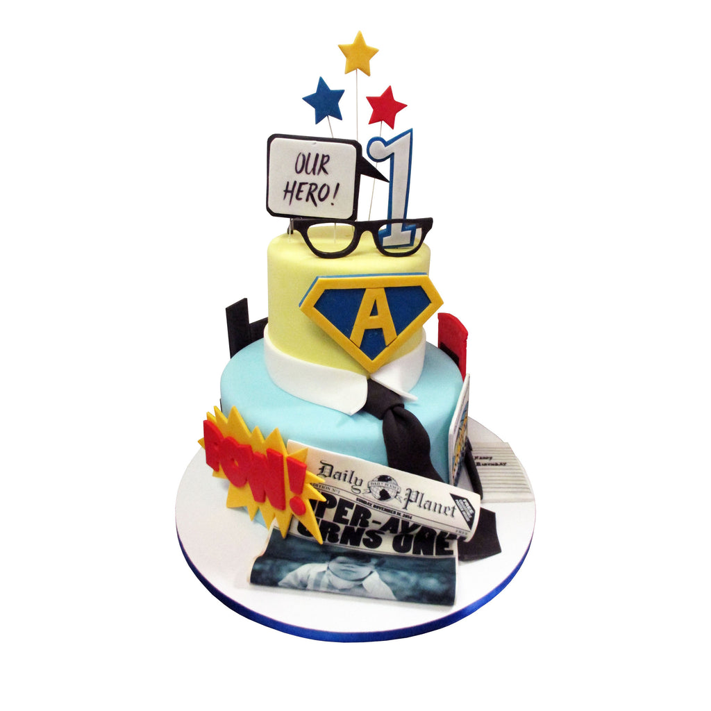 superman happy birthday cake