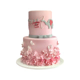 Pink Ruffles Clothesline Cake