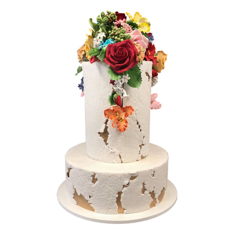 Blue Velvet Three Tiered Wedding Cake