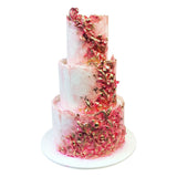 Pink and Glamorous Cake created by using hand painted techniques and sugar texturing