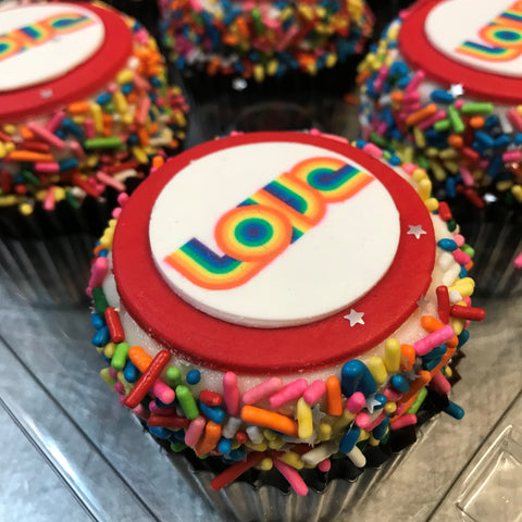 Neon Rainbow Custom Cupcakes